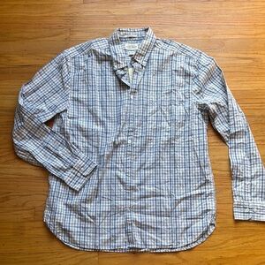 Lucky Brand Blue and White Casual Button Down Shirt